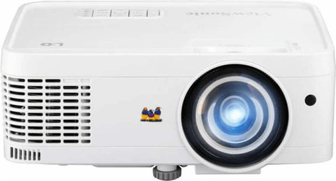 Proyector ViewSonic 3000 lúmenes WXGA, diseño compacto y tecnología DLP para presentaciones de alta calidad.