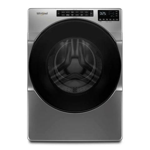 Lavadora Whirlpool 7MWFW5605MC 21kg con opción Steam Clean y tecnología Automatic Load Sensing en color gris.