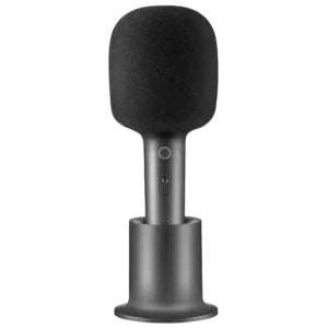 XIAOMI KARAOKE MICROPHONE GRIS with Bluetooth 5.1 and DSP chip for KTV quality sound, up to 7-hour battery, and stereo speakers.
