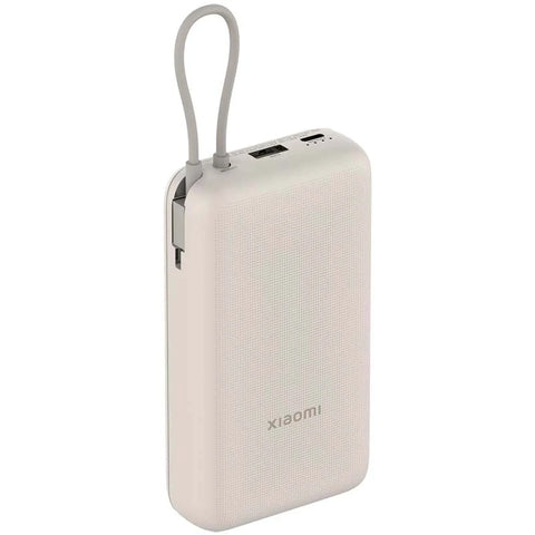 XIAOMI 33W POWER BANK BLANCO 10000mAh/ CABLE with integrated USB-C cable for fast multi-device charging and safety features.