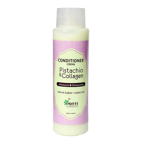 ACOND CREMA PISTACHIO Y COLLAGEN bottle of pistachio & collagen moisturizing hair conditioner, sulfate-free 450 ml