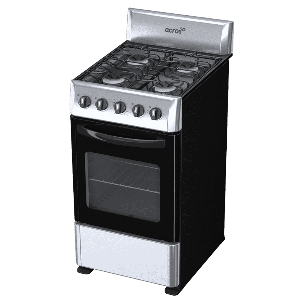Cocina Acros Gas - 20" - Inoxidable - 2 Parrillas Alambrón - 4 Quemadores - Perillas Ergonómicas - Cubierta Porcelanizada - Horno Ventana Panorámica Cocinas Costa Rica