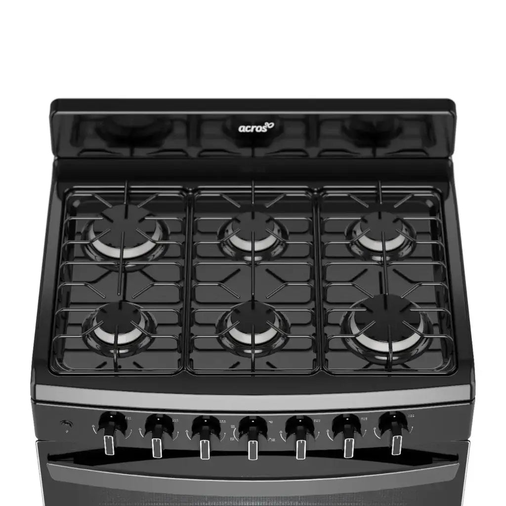 Cocina a Gas Acros 30 Pulgadas 6 Quemadores Acero Negro LAFR2110B