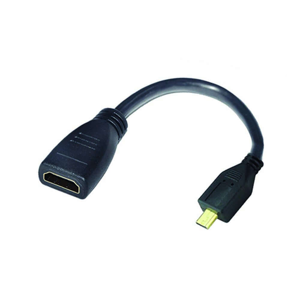 Adaptador micro HDMI a HDMI, cable de 15 cm, conexión perfecta para dispositivos portátiles y pantallas.