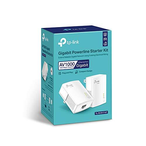 ADAPTADOR POWERLINE TP-LINK TL-PA7017 KIT AV1000 GIGABIT ETHERNET HASTA 1000 MBPS BLANCO TL-PA7017 KIT(US)