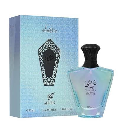 AFNAN TURATHI ELECTRIC H EDP 100ML in elegant bottle with matching packaging, available for order. Premium perfume product.
