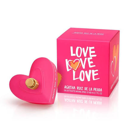 agatha ruiz de la prada love love love edt 80 ml lady perfume bottle and packaging