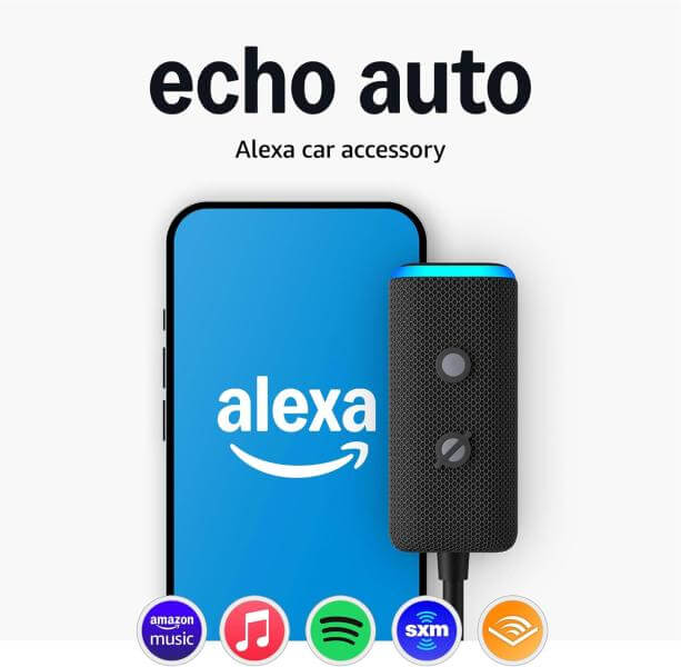 Amazon Echo Auto 2ª generación, accesorio de coche Alexa, compatibilidad con servicios de música.