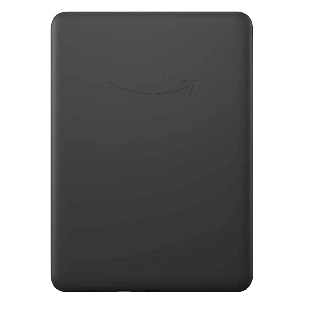 Alt Tag: Amazon - Kindle Paperwhite (16 GB) - 2024 - Negra vista trasera negra con logo Amazon y diseño delgado