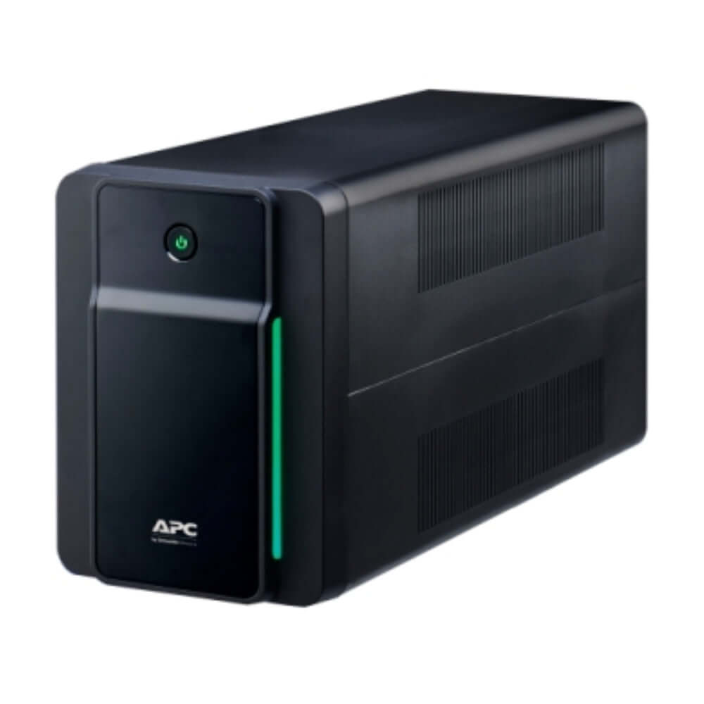 UPS APC Back-UPS 1600VA en color negro, ideal para proteger dispositivos electrónicos.