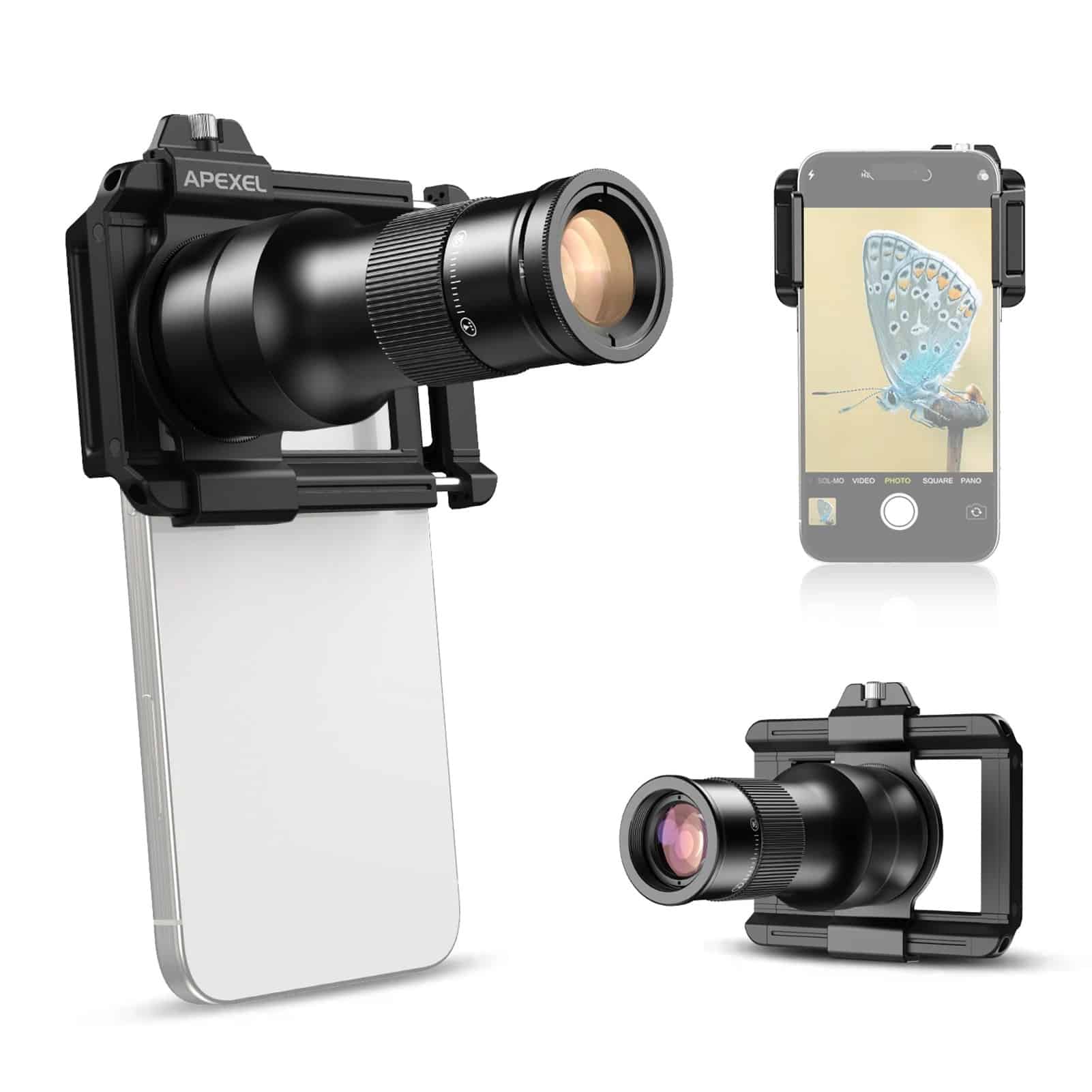 Monocular Apexel Apl-Tm6 Kit De Teleobjetivo Macro Para Teléfono Móvil, Teleobjetivo 6X + Lente Macro De 150Mm Con Soporte Para Teléfono Gatgets Y Otros Productos Costa Rica