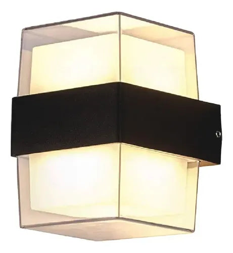 Aplique exterior cuadrado negro IP54 12W 3500K 85-277V