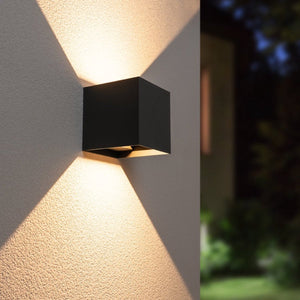 Aplique exterior cuadro ajustable negro IP54 2X3W 3500K 85-277V