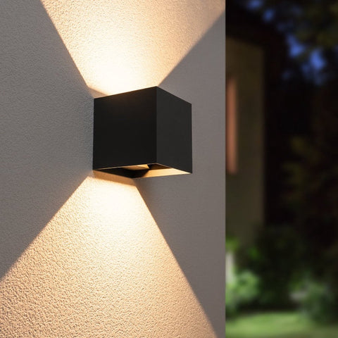 Aplique exterior cuadro ajustable negro IP54 2X3W 3500K 85-277V