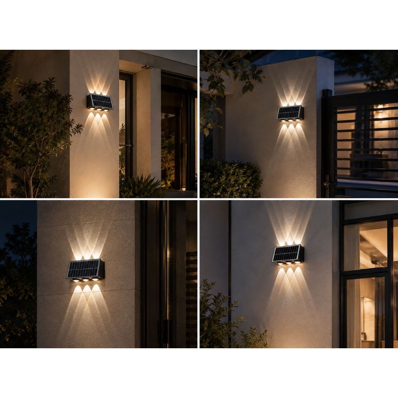 Aplique exterior solar LED 6W negro 3500K