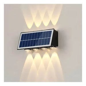 Aplique Solar LED para Exterior 8W Negro Luz Cálida 3500K