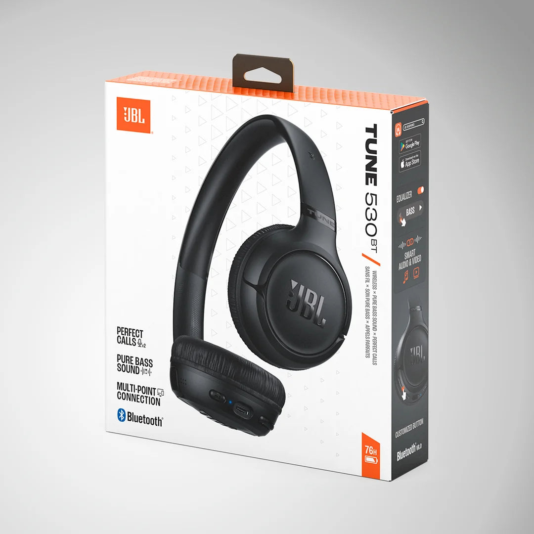 AUDÍFONOS JBL TUNE 530BT ON-EAR BLUETOOTH 6.0 PURE BASS NEGRO