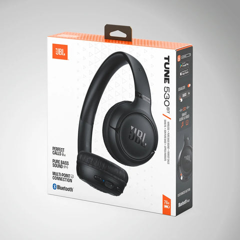 AUDÍFONOS JBL TUNE 530BT ON-EAR BLUETOOTH 6.0 PURE BASS NEGRO