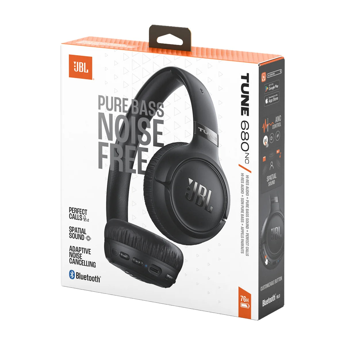 AUDÍFONOS JBL TUNE 680NC ON-EAR BLUETOOTH 6.0 ANC ADAPTATIVO PURE BASS NEGRO JBLT680NCBLKAM