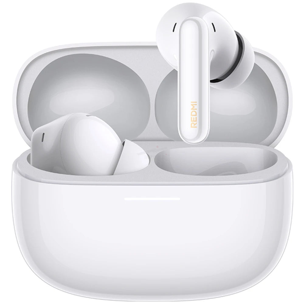 Audífonos Redmi Buds 8 Pro 69544 Cloud White en su estuche de carga con diseño moderno y elegante color blanco.