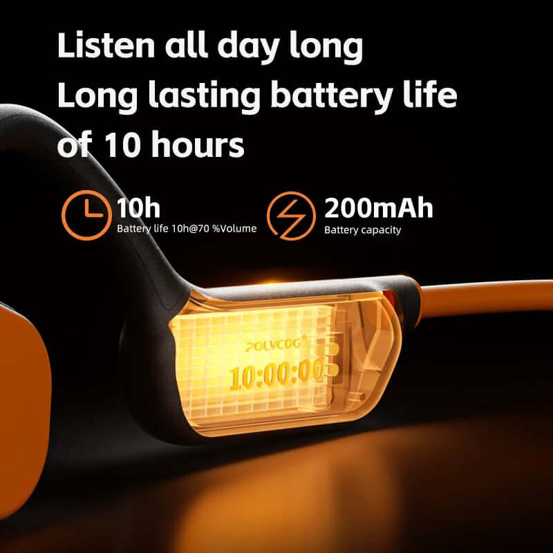 Auriculares Bluetooth Conducción ósea pantalla digital IPX8 natación — audífonos X10 impermeables con batería 200mAh y 10 horas de reproducción