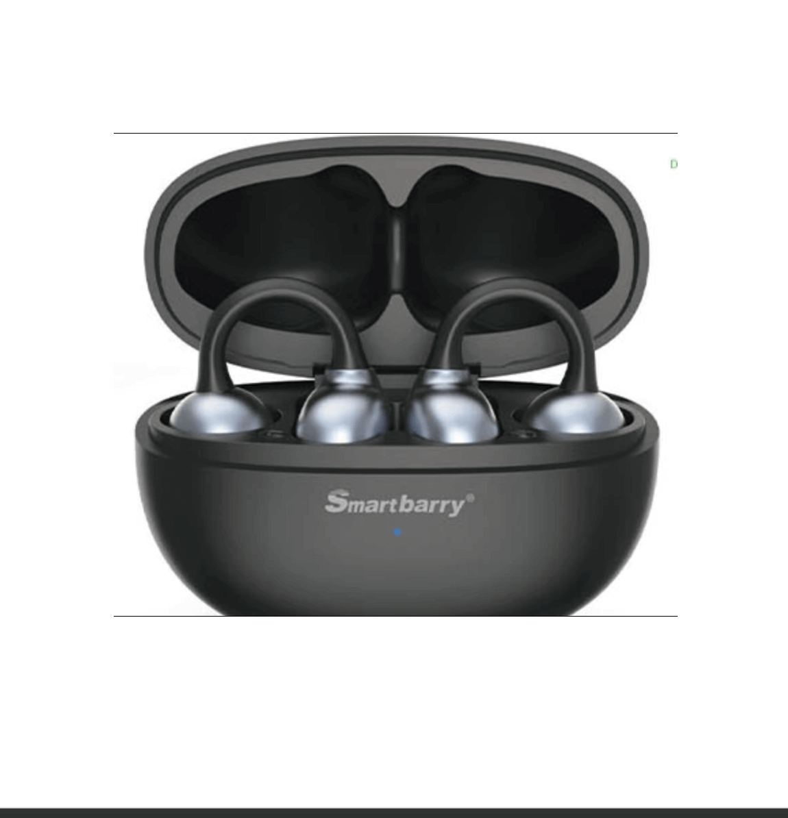 Auriculares Smartbarry H66 en estuche de carga, diseño elegante y moderno.