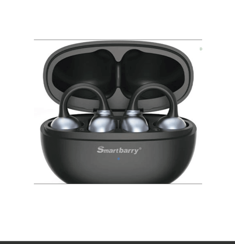 Auriculares Smartbarry H66 en estuche de carga, diseño elegante y moderno.