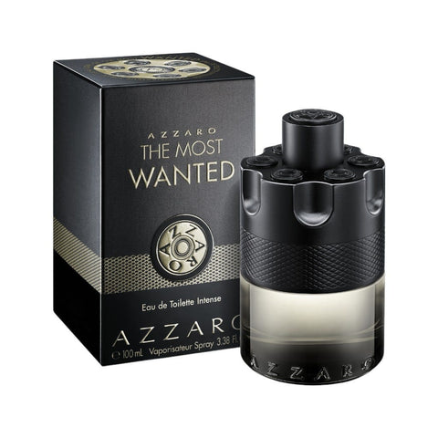 Bottle and packaging of AZZARO THE MOST WANTED EDT INTENSE 100 ML