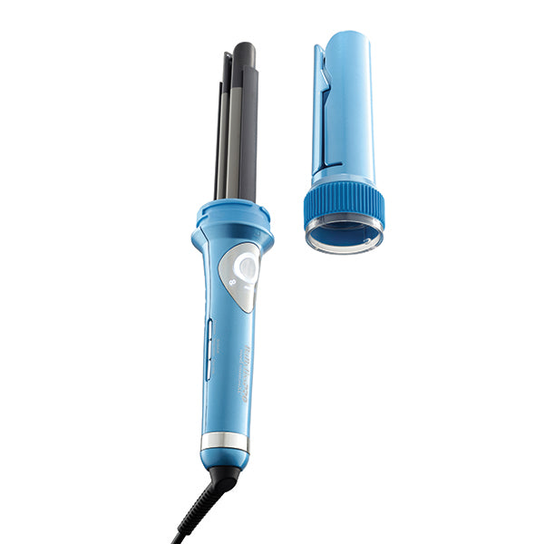 RIZADORA MIRACURL PRO XL BABYLISS PRO en azul con barril 1" nano titanium y control de calor, rizador automático profesional