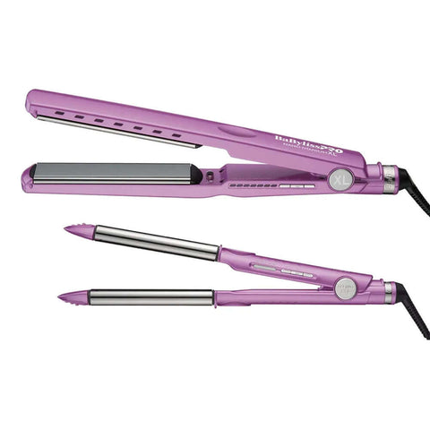 Plancha alisadora Babyliss Pro edición limitada, color púrpura, con placas de Nano Titanium y diseño XL.