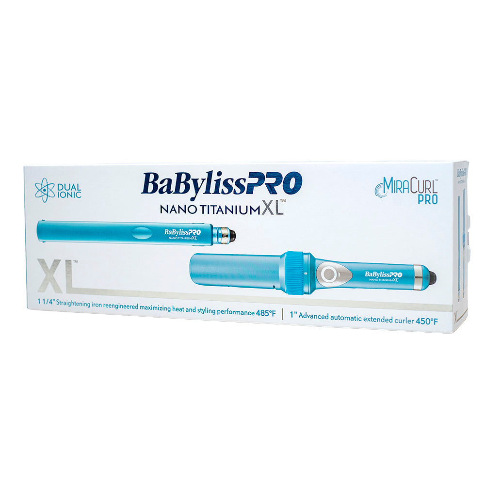 PACK NANO PLANCHA XL + MIRACURL PRO BABYLISS PRO - turquoise BaBylissPRO styling kit in product box