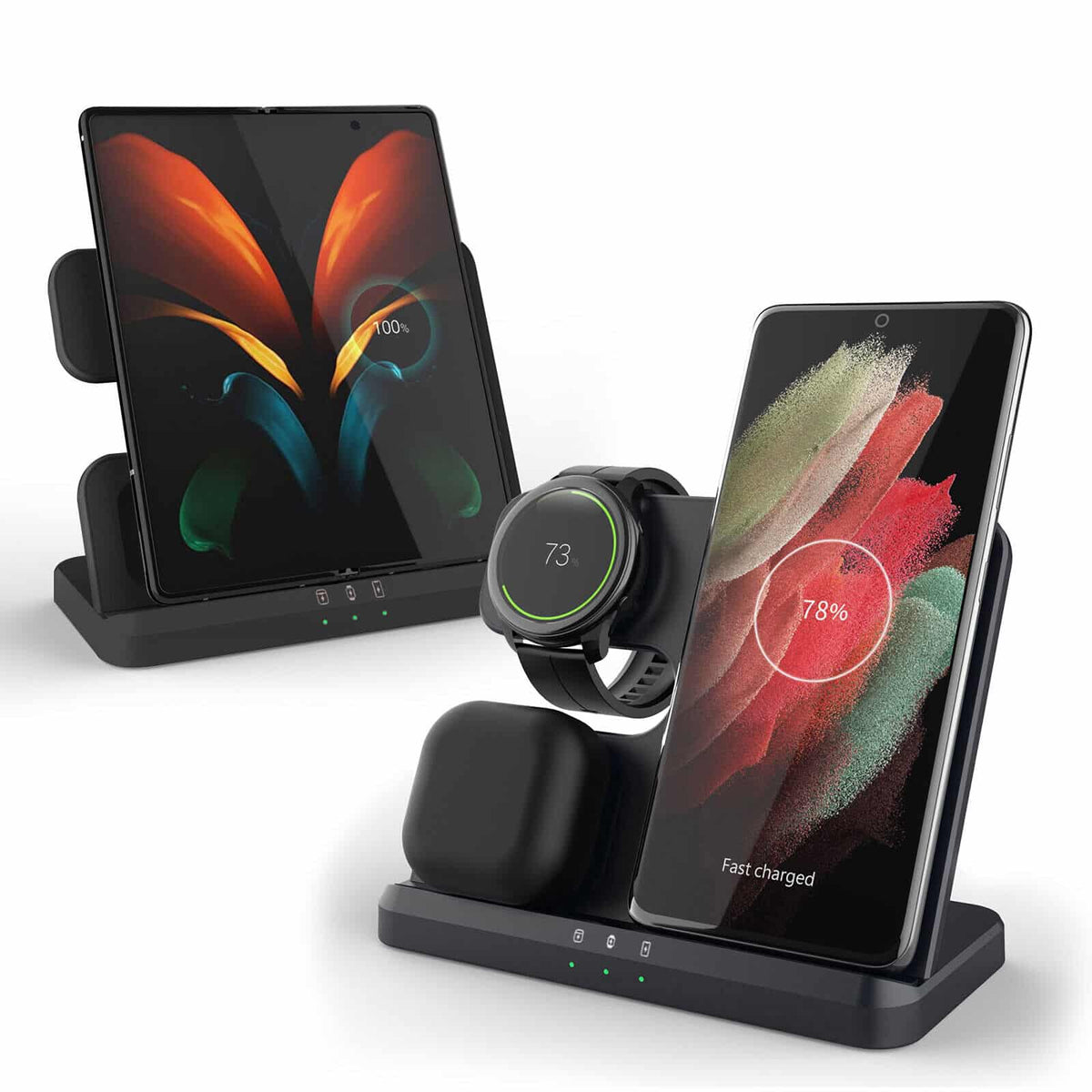 Base de carga inalámbrica 3 en 1 para Samsung Galaxy Watch, ZFlip serie S- envio gratis Bases De Carga Costa Rica