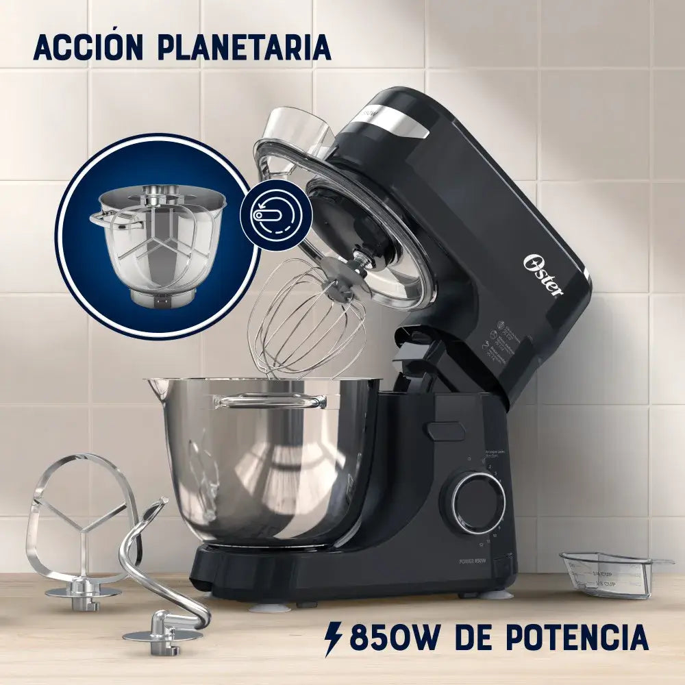 Batidora Batidora Planetaria, 12 velocidades, Tazón de Acero Inoxidable, Capacidad de 4 lt, Incluye 4 Accesorios, 850 W, Negro, FPSTSMPL2B Costa Rica