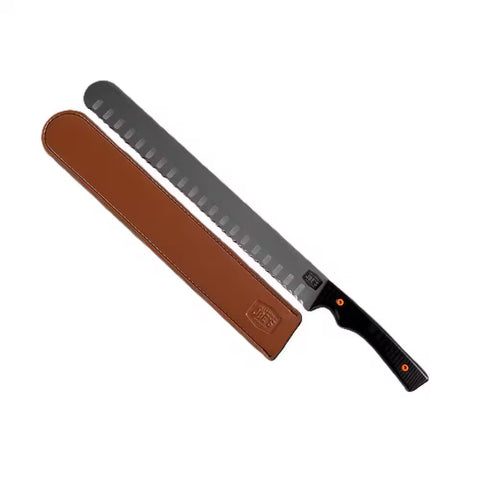 BBQ Tool Cuchillo con Sierra Oklahoma Joe´s 20 X 3 Pulg. incluye Funda Cuero