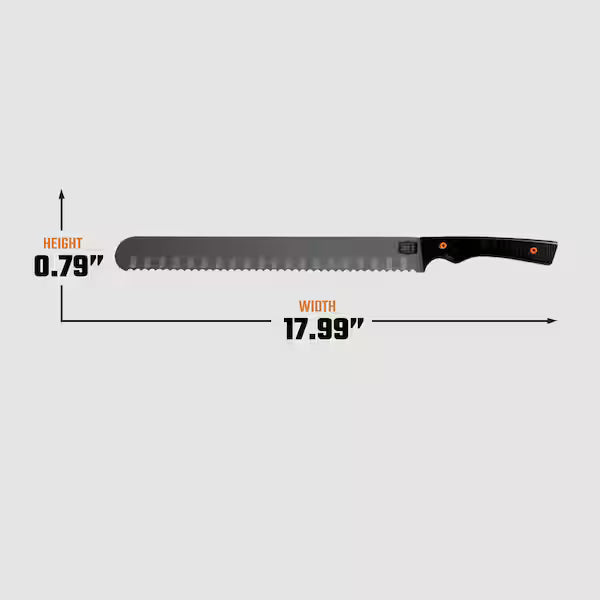 BBQ Tool Cuchillo con Sierra Oklahoma Joe´s 20 X 3 Pulg. incluye Funda Cuero