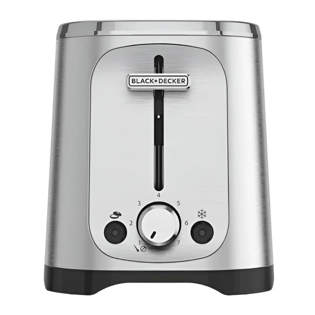 Black+Decker tostadora de pan 2 Rebanadas con 7 niveles ajustables - TR1227-0SDLA con ranuras extra anchas y bandeja removible