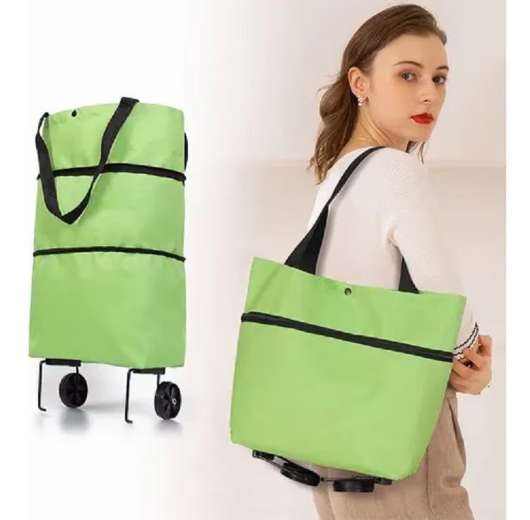 Bolso Con Ruedas Plegable para Compras Carro Portatil Verde Costa Rica
