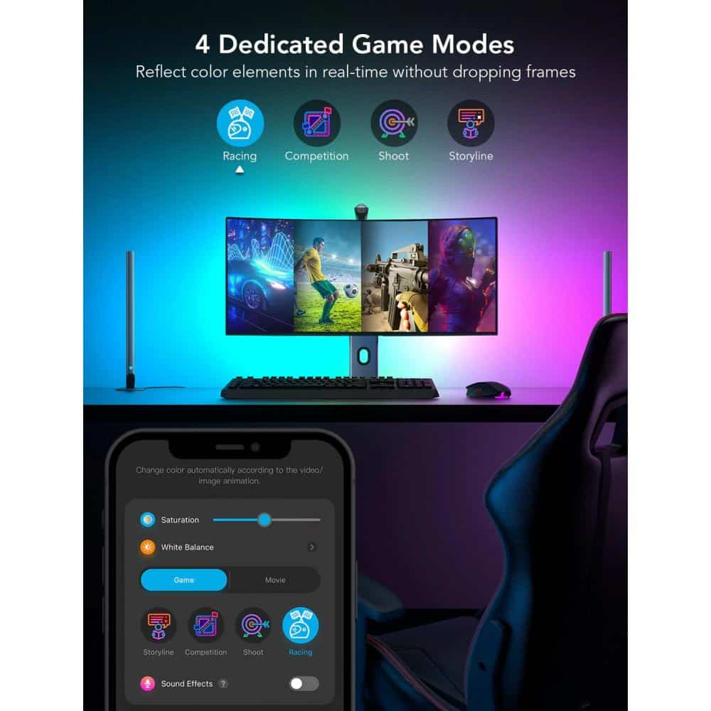 Cable De Luces + Torres Govee Dreamview G1 Pro Gaming Light 24-29" H604A B604A111-Of-La Bombillos Inteligentes Costa Rica