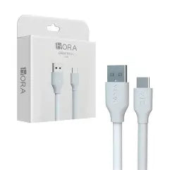 CABLE USB TIPO C 2.1A 1M 1HORA CAB237 BLANCO