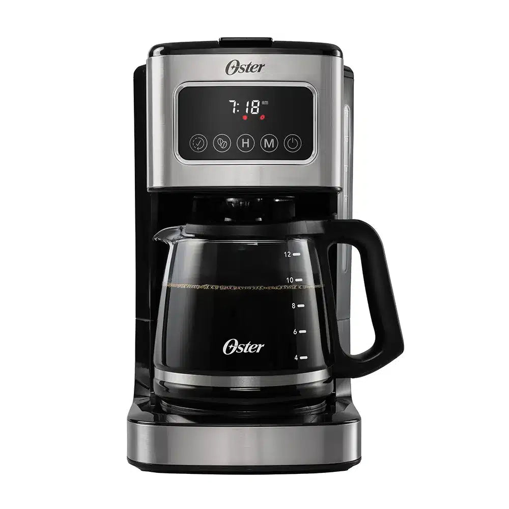 Cafetera Oster Programable - 12 Tazas - Pantalla Táctil - Filtro Permanente - Apagado Automático - Preparación Programable - Selector De Intensidad - Función Pausa Para Servir Coffe Maker Costa Rica