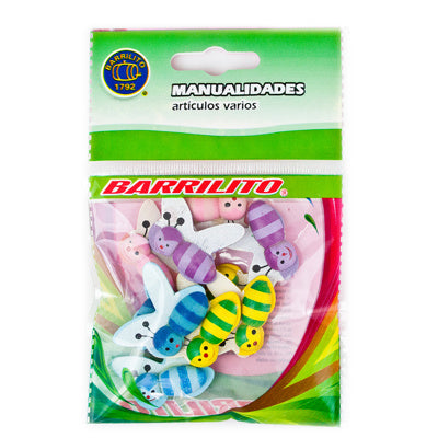 CALCOMANÍAS DE MADERA BARRILITO ABEJAS 10 PIEZAS WS001