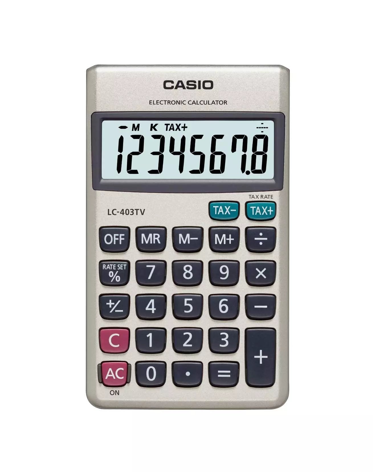 Calculadora Casio de Bolsillo 8 Dígitos con Carátula Metálica LC-403TV