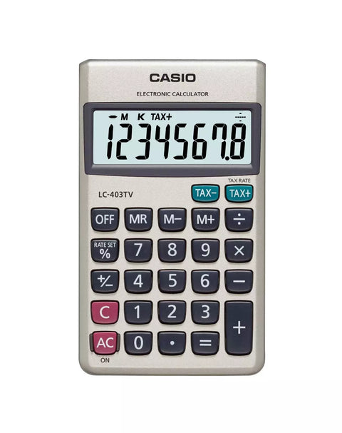 Calculadora Casio de Bolsillo 8 Dígitos con Carátula Metálica LC-403TV