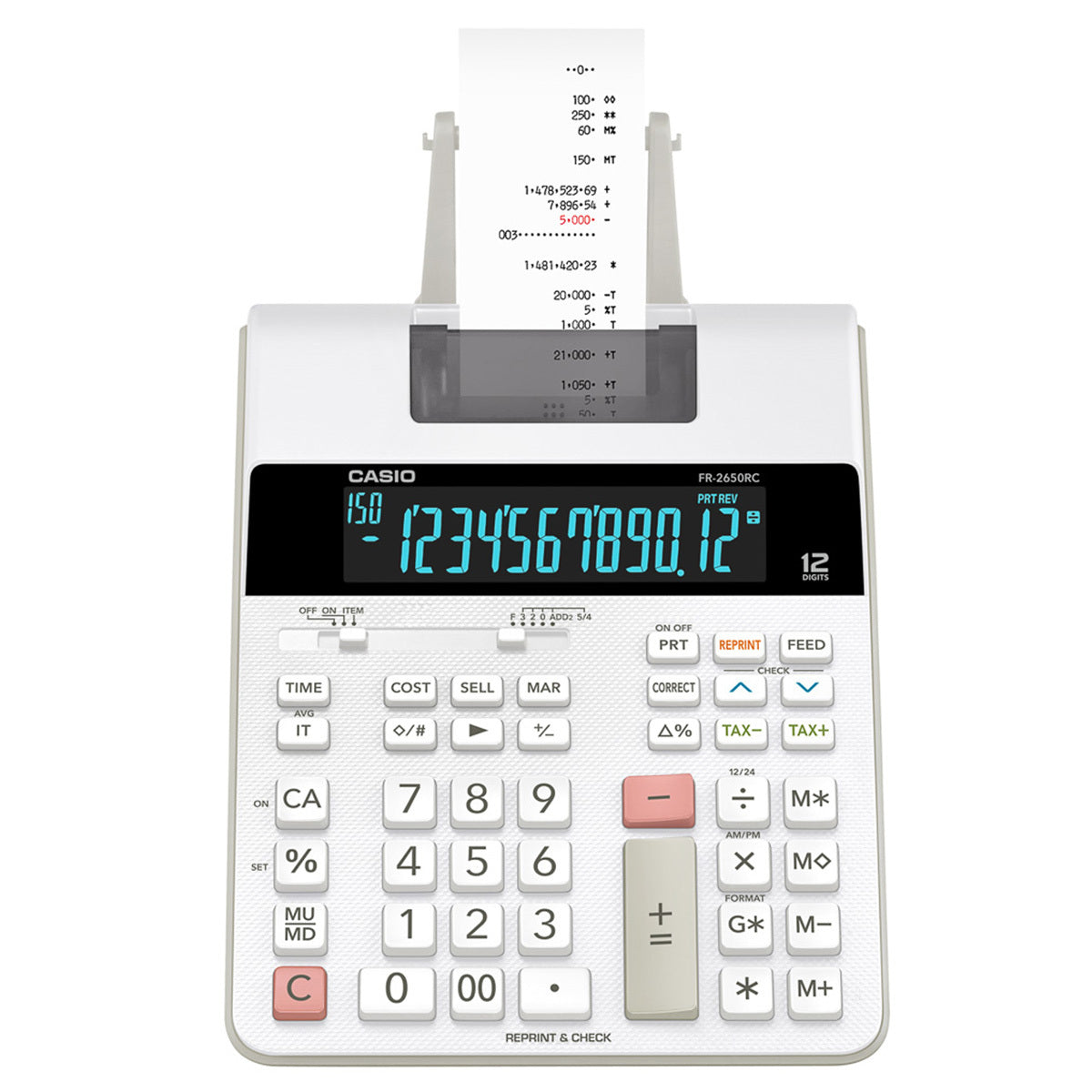 Calculadora Casio con Impresora 12 Dígitos FR-2650RC