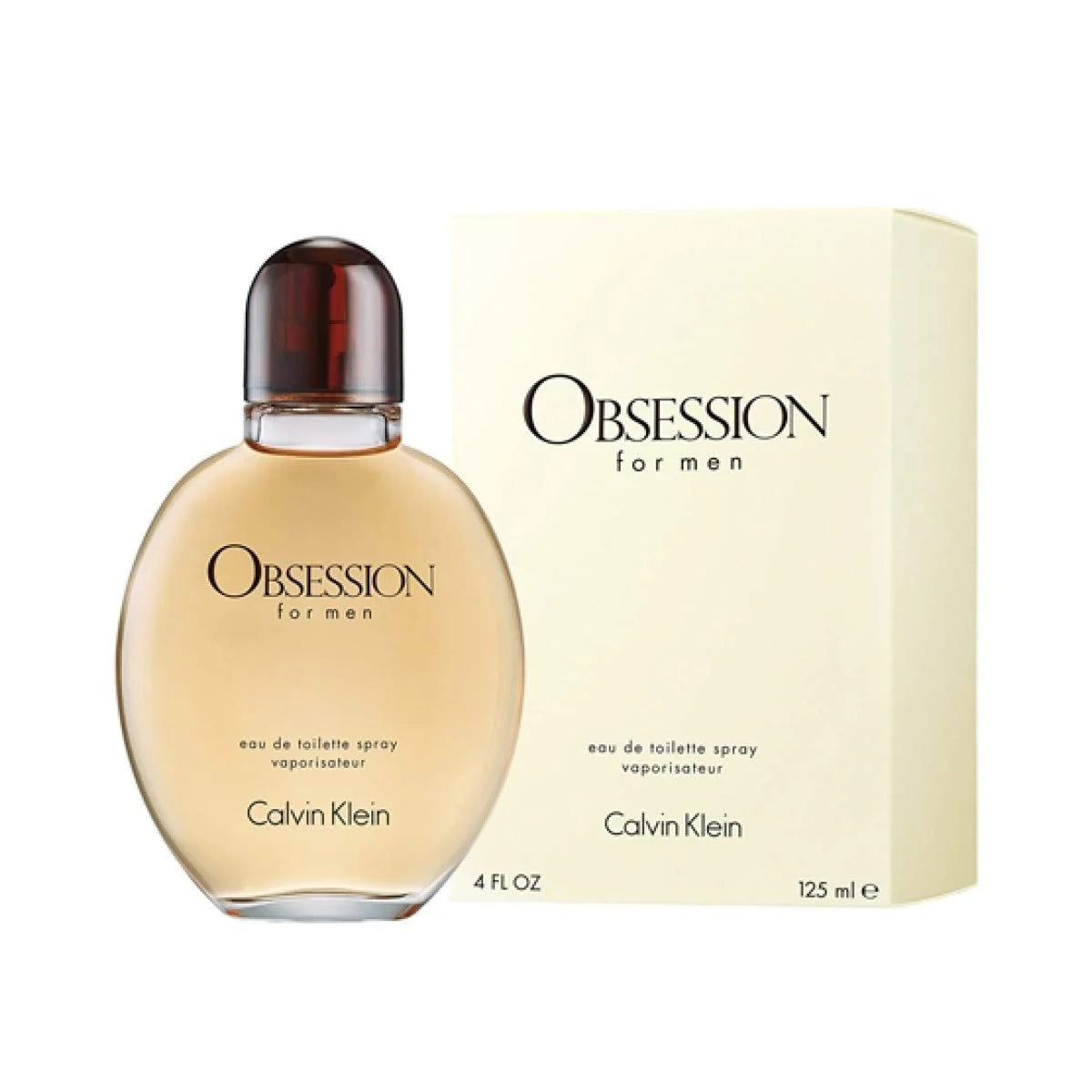 CALVIN KLEIN OBSESSION FOR MEN EDT 125ML fragrance bottle and packaging.
