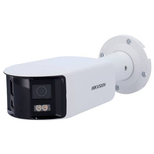 Cámara IP Hikvision 8MP Panorámica 180° ColorVu AcuSense PoE DS-2CD2T87G2P-LSU/SL Blanca
