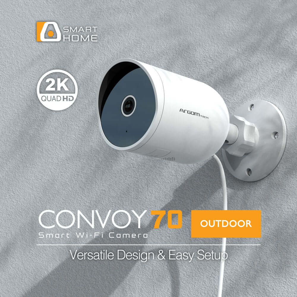cámara wifi 2K QHD Convoy 70 montaje exterior con diseño versátil y fácil instalación
