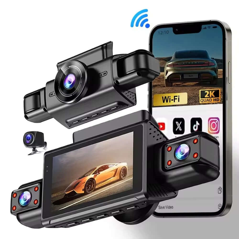 Cámara de carro 4 canales 360 grados con visión nocturna dash cam antes accidentes de tránsito Costa Rica