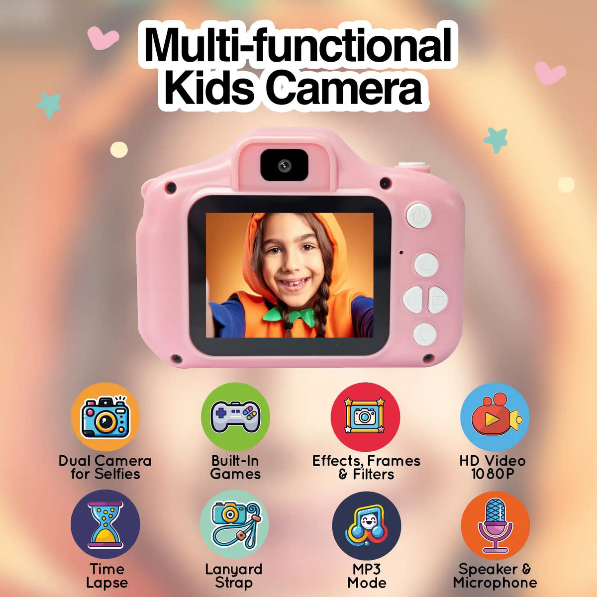 Cámara Magic Pix 81 - Cámara Digital Para Selfies Para Niños, Lente Dual celeste Cámaras Profesionales Costa Rica