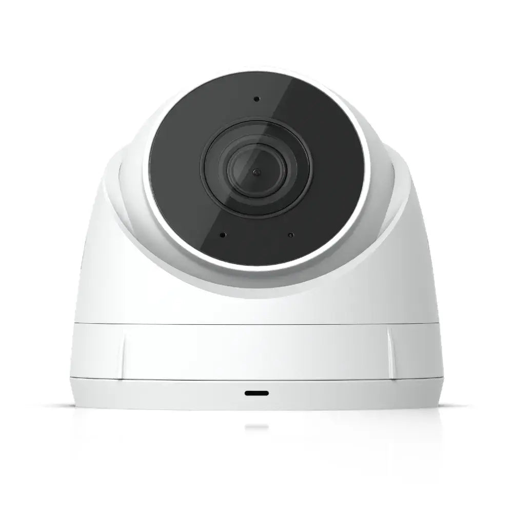 Cámara exterior UniFi Protect G5 Turret 2K, compacta, visión nocturna, detección de eventos y micrófono.
